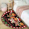 Christmas Gingerbread Man Welcome Doormat Easy-Clean Home Décor Semi-Circular Entrance Hall Doormat Indoor/Outdoor Rug