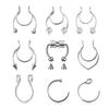 1pc Fake Nose Ring for Women Men 20G Surgical Steel Faux Piercing Jewelry Fake Piercing Hoop Lip Septum Nose Rings Body Jewelry