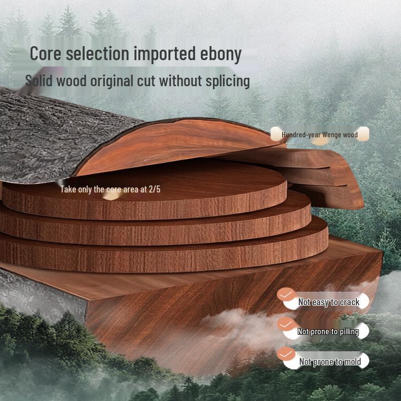 COOKER KING Round Whole Ebony Wood Cutting Board