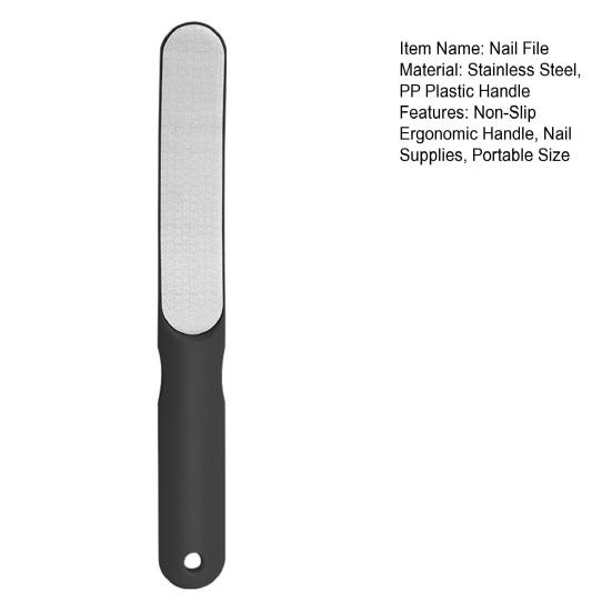 1/2/3Pcs Stainless Steel Nail File Pointed Tip Non-Slip Ergonomic Handle Men Women Gel Acrylic Fingernail File Board Manicure Pedicure Tools