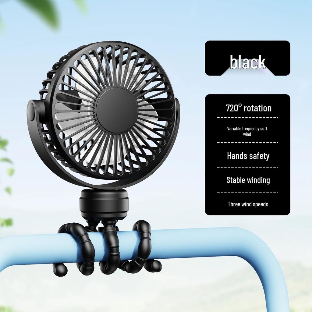 3-in-1 USB Mini Fan: Stroller, Desktop, Handheld, Hanging, 2000-5000mAh
