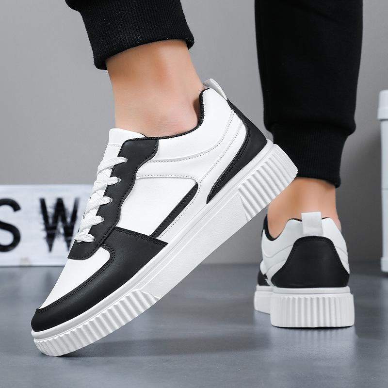 Herrvårssneakers i koreansk stil, vita: Andningsbara, Trendiga, Allround, Casualskor med tjock sula för manliga studenter