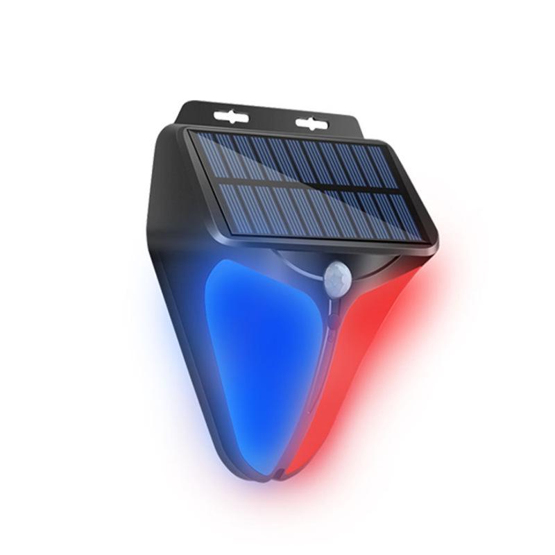 Solar-Powered Red & Blue Flashing Alarm Light with Motion Detection