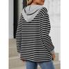 YYFS Women's Fashion Casual Stripe Print Long Sleeve Hooded Hoodies & Sweatshirts