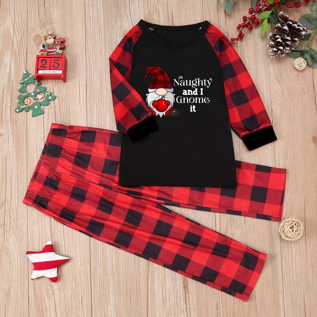 Family Christmas Plaid Pajama Set: Long-Sleeve T-Shirt & Pants