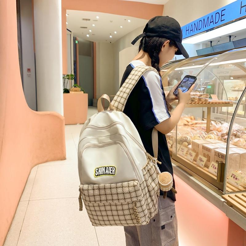 Children's Schoolbag Women's Plaid Backpack Student Backpack