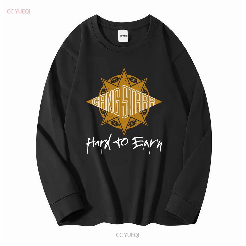 Hard To Earn Gang Starr 1990s Hip Hop Brainstorm Mass Appeal The Planet T-shirt lange of korte mouwen vintage Gewassen Lichtjes