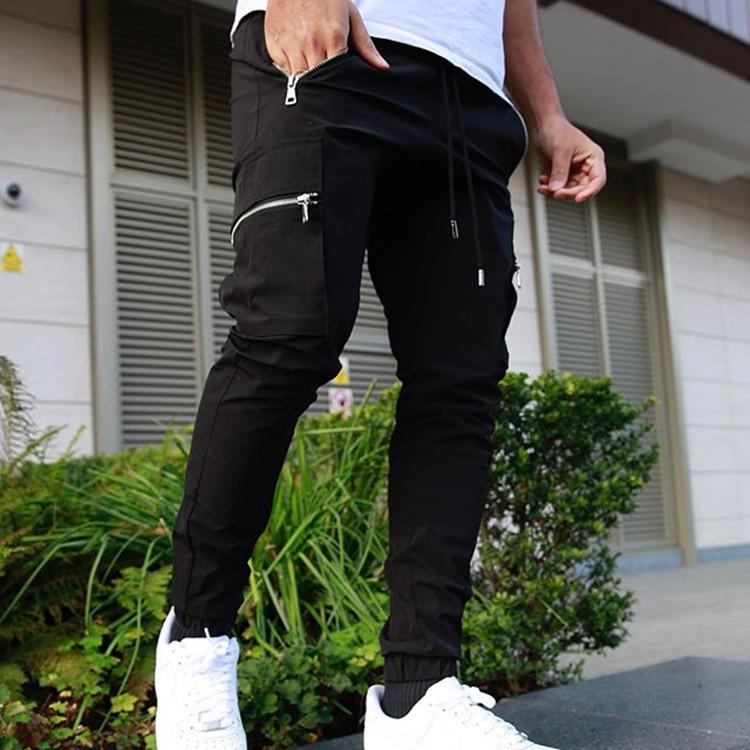 Muscle sports casual big pocket trousers men's fitness running training pants manufacturer