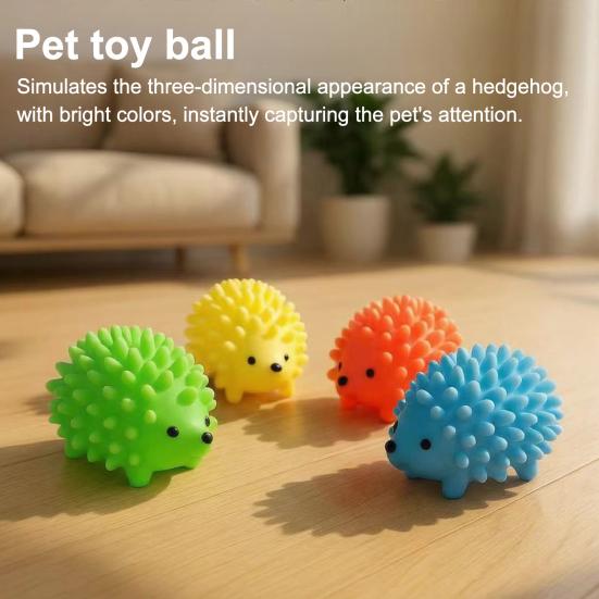 Interactive Dog Chew Toy Hedgehog Shape Squeaky Dog Chew Toy Spiky Teeth Cleaning Toy Bite-Resistant for Aggressive Chewers