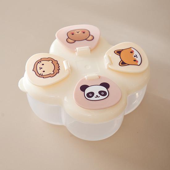 720ML Portable Milk Powder Dispenser with 4 Compartments No-Spill Baby Formulas Dispenser Storage Box Travel Infant Kids Snack Food Container