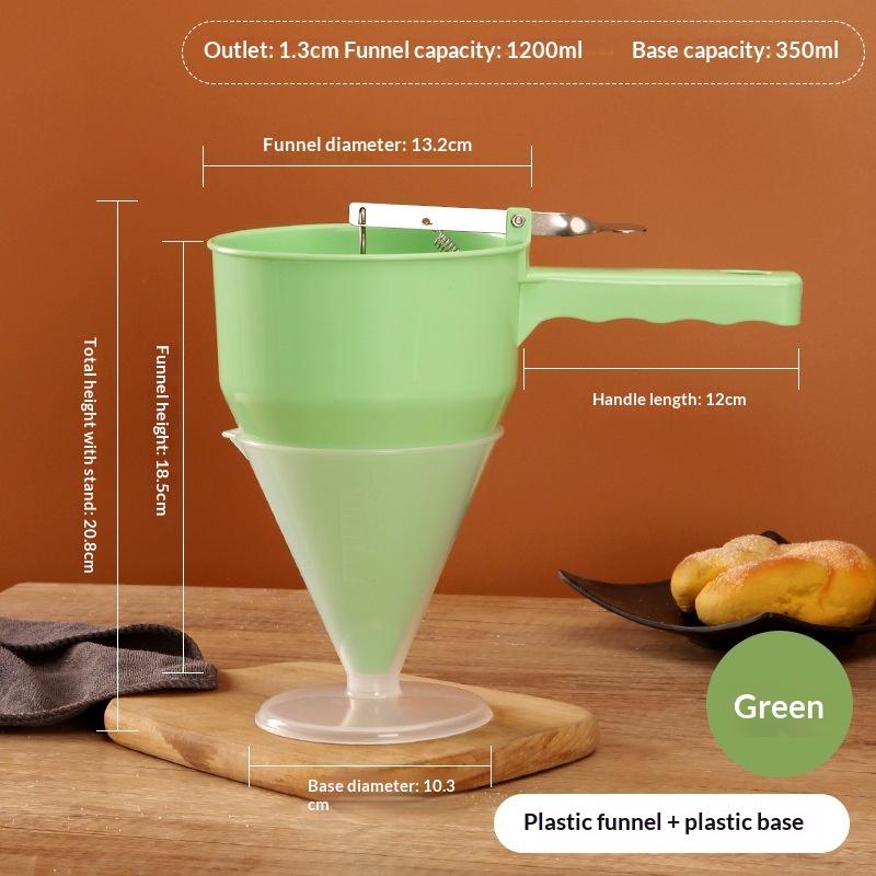 1200Ml Stainless Steel Funnel Dispenser With Rack Cupcake Pancake Batter Maker Octopus Fish Ball Home Kitchen Baking Goods Tools