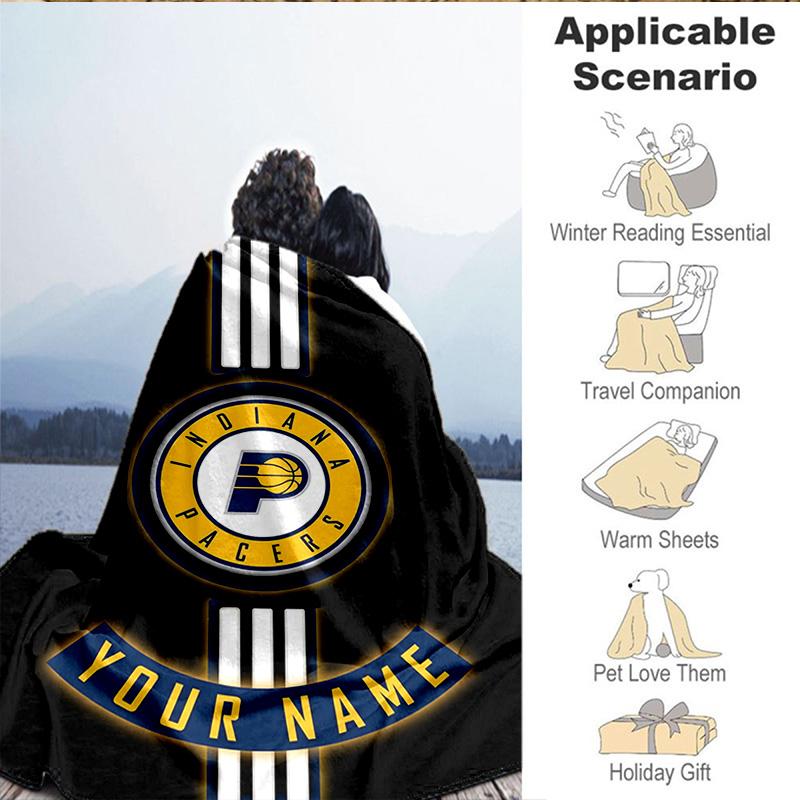 Custom Name Blanket basketball Pacers Neon Art Blanket Bedding Blanket for Travel, Camping, Living Rooms, Offices, Sofas, Fan Christmas gift