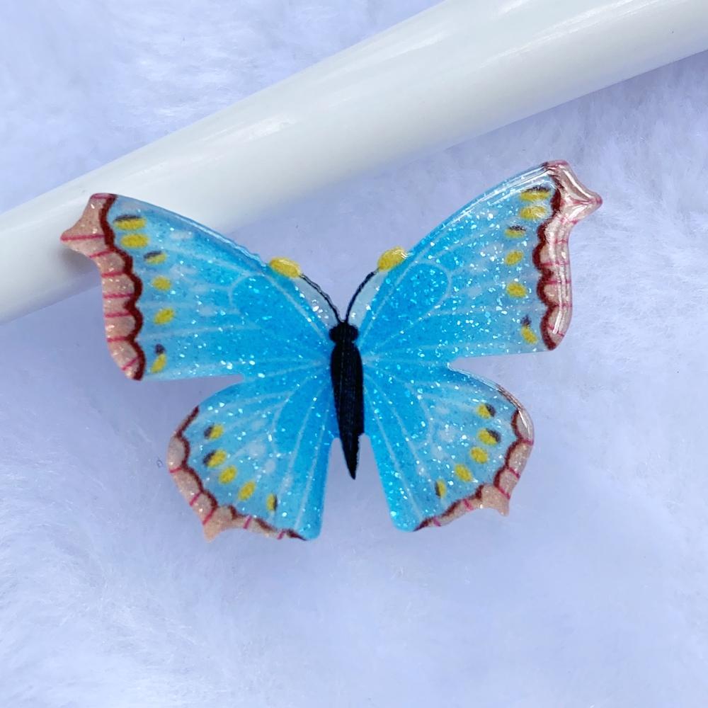 10Pcs Kawaii Cute Mixed Colorful Butterfly Flat Back Resin Cabochons Scrapbooking DIY Jewelry Craft Decoration Accessorie D94