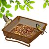 Metal Square Birds Feeder Tray Wild Birds Seeds Feeding Mesh Tray Outdoor Hummingbird Feeder Station for Outside Backyard
