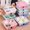 4 Grid Snack Containers Reusable Meal Prep Lunch Containers Portable for Kids and Adults Home Snack Storage Bottles Kitchen Tool