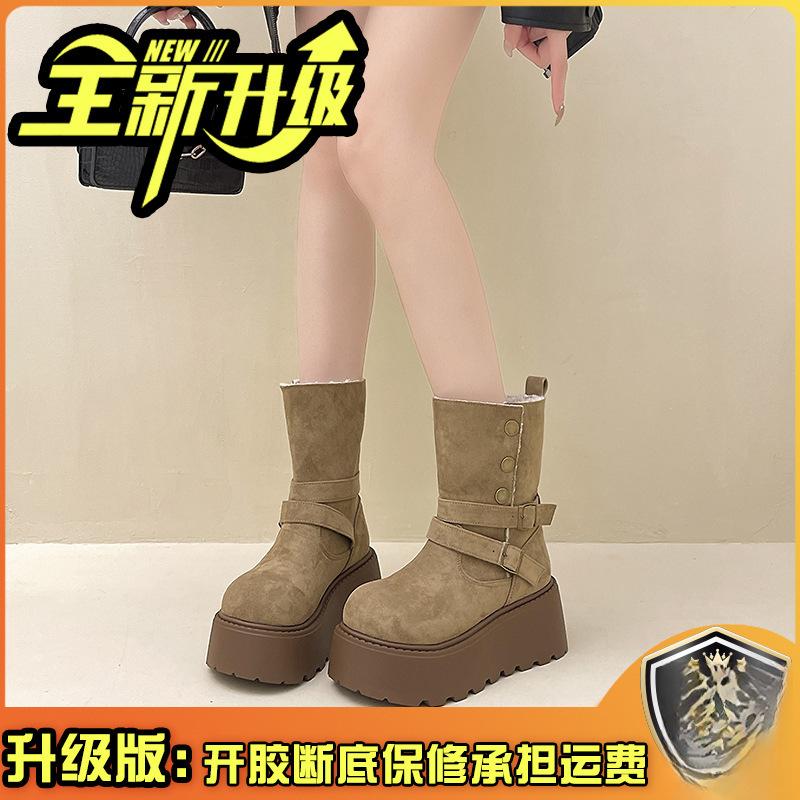 Maillard два ношения Мартинсы детские 2 осень и зима новые маленькие на толстой подошве короткие ботинки сноубутсы хлопковые ботинки 36