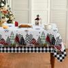 Christmas Tablecloth Dining Table Decor - Printed Festive Cover Washable Heat Resistant Rectangle Linen
