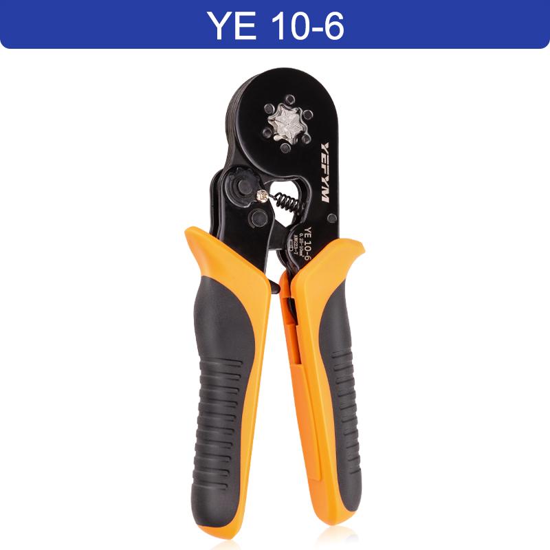 Hylseklemverktøy Selvjusterende sekskantet ledningskrimpetang for AWG23-7(0.25-10mm²) Skralle Ledningskrimpeverktøy YE 10-6