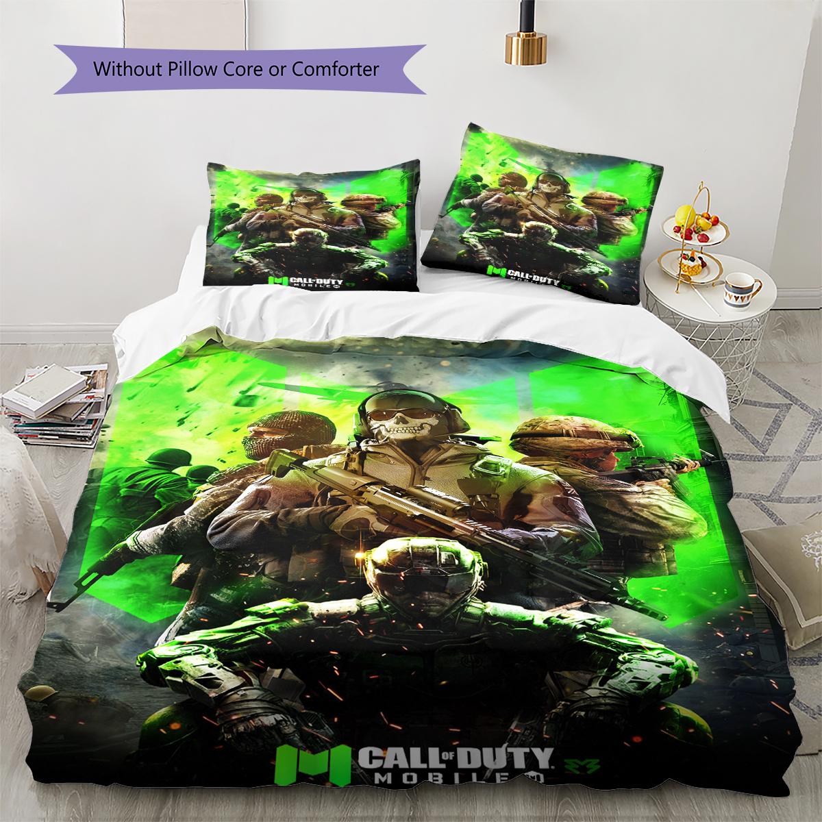 

Постельное белье с рисунком Call Duty Комплект одеял Покрывало Наволочка Домашний Декор Подарок (1 пододеяльник + 2 наволочки, без наполнителя) 135x200cm