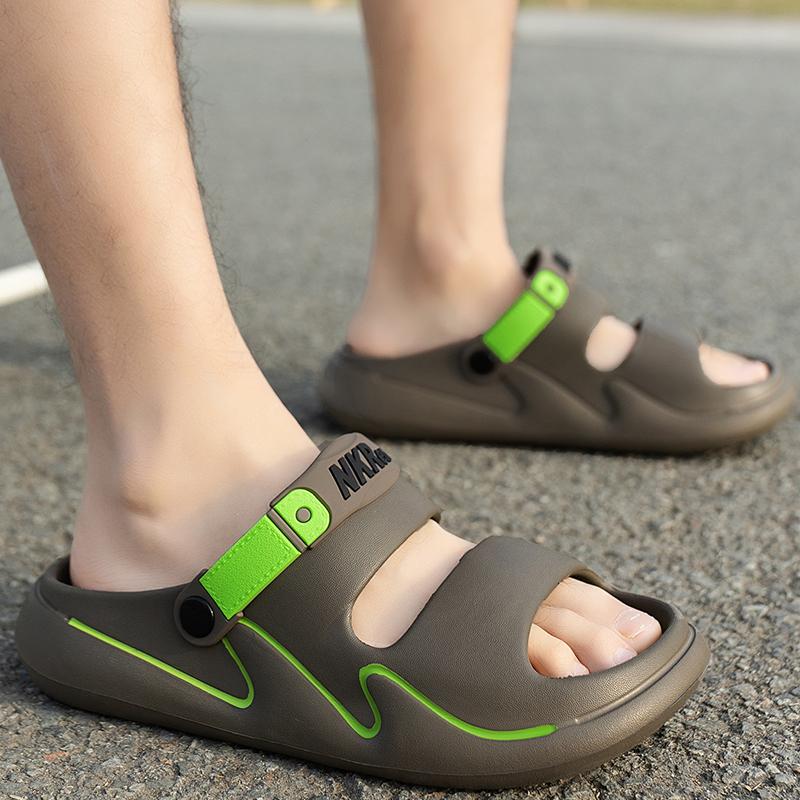 Fashion Men Slippers Platform Non-slip Outdoor Flip Flops Fashion Lightweight Two-Wear Walking Indoor Sandals Outdoor Beach Shoe for Men