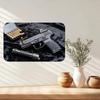 Tactical Pistol Ammo Metal Sign, Vintage Gun Wall Art for Man Cave Garage Bar Decor