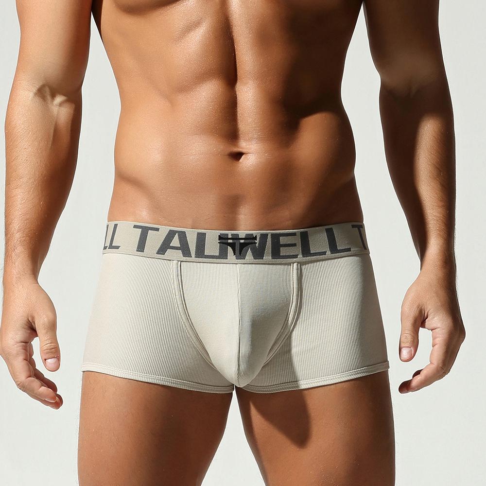 TAUWELL Men's Solid Color Streetwear Cotton Boxer Briefs