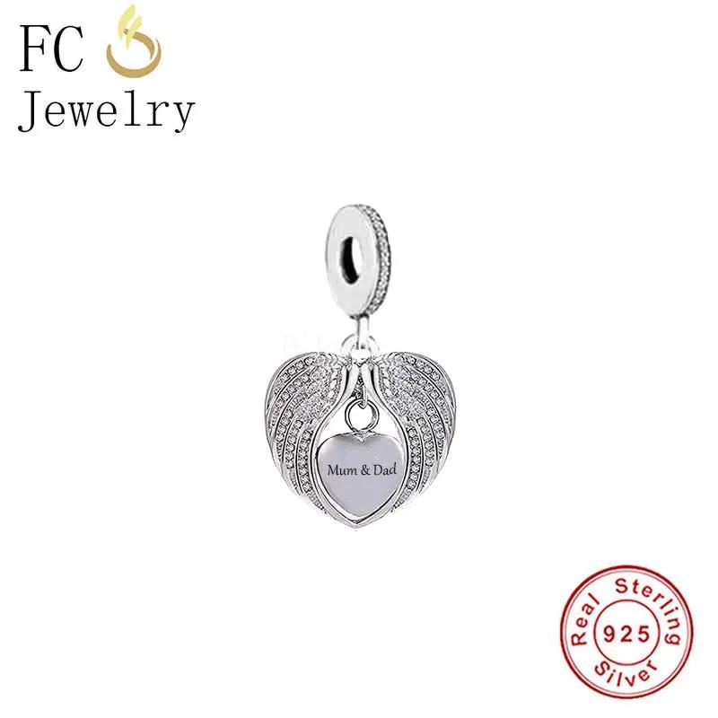 FC Jewelry Fit Original Charm Bracelet 925 Silver A Piece Of My Heart Has Wings is In Heaven Forever Bead For Making Berloque