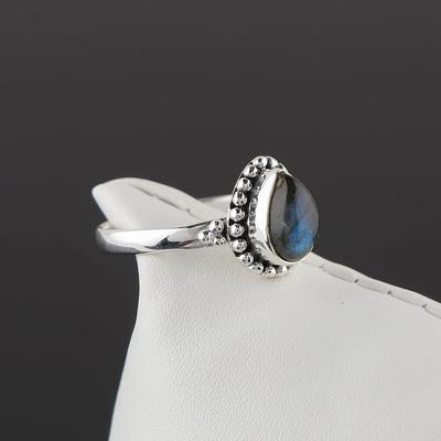Natürlicher Labradorit Edelstein Solider 925 Sterling Silber Boho Designer Ring, Handgefertigter Schmuck, Statement-Ring