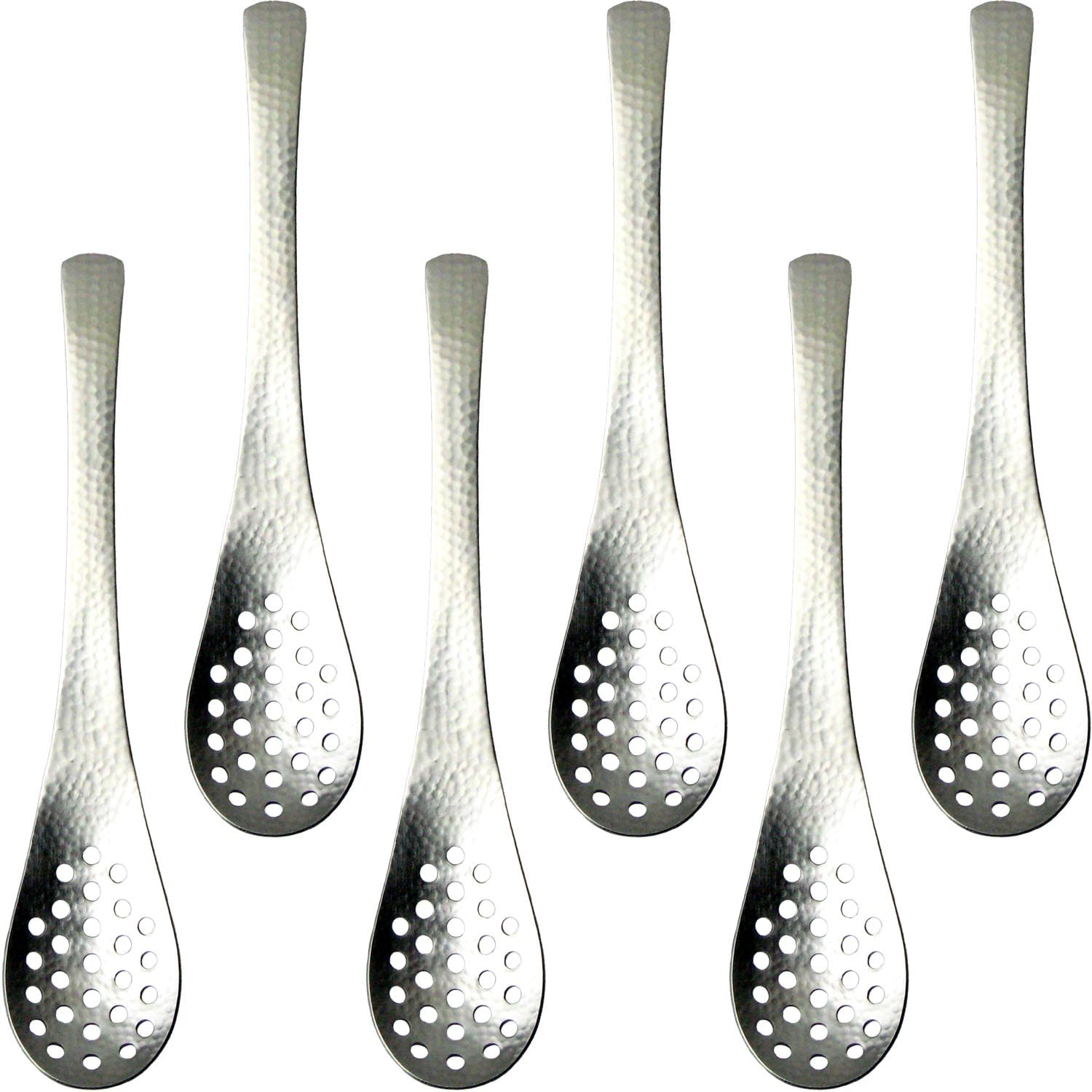 

Nagao Japanese-Western Style Renge Spoons, Perforated, 18cm, Matte, 5 Spoons + 1 Spoon, 18-8 Stainless Steel, Hammered, Made in Japan