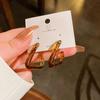 Maillard coffee color oval earrings niche simple versatile stud earrings fashion temperament high sense earrings women