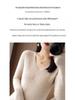 Hengyuanxiang Women's V-Neck Cashmere Sweater Dress - Mid-Length, Long Sleeve, Knitted