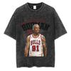 Dennis Rodman Basketbalové Grafické Tričko Pánské Vintage Prané Krátký Rukáv Trička Pánské Pánské Hip Hop Oversized Tričko Streetwear The Worm Tričko