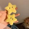 2pcs Furry star hair clip, cute yellow Japanese girl, side broken hair clip, soft and cute hair accessory, hair accessory