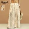 Women's Striped Linen Blend Wide-Leg Pants