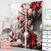 2pcs 2D flat printing High-Quality Christmas Curtains Christmas Wreath Snowflakes Ornaments Digital Printed Polyester Drapes