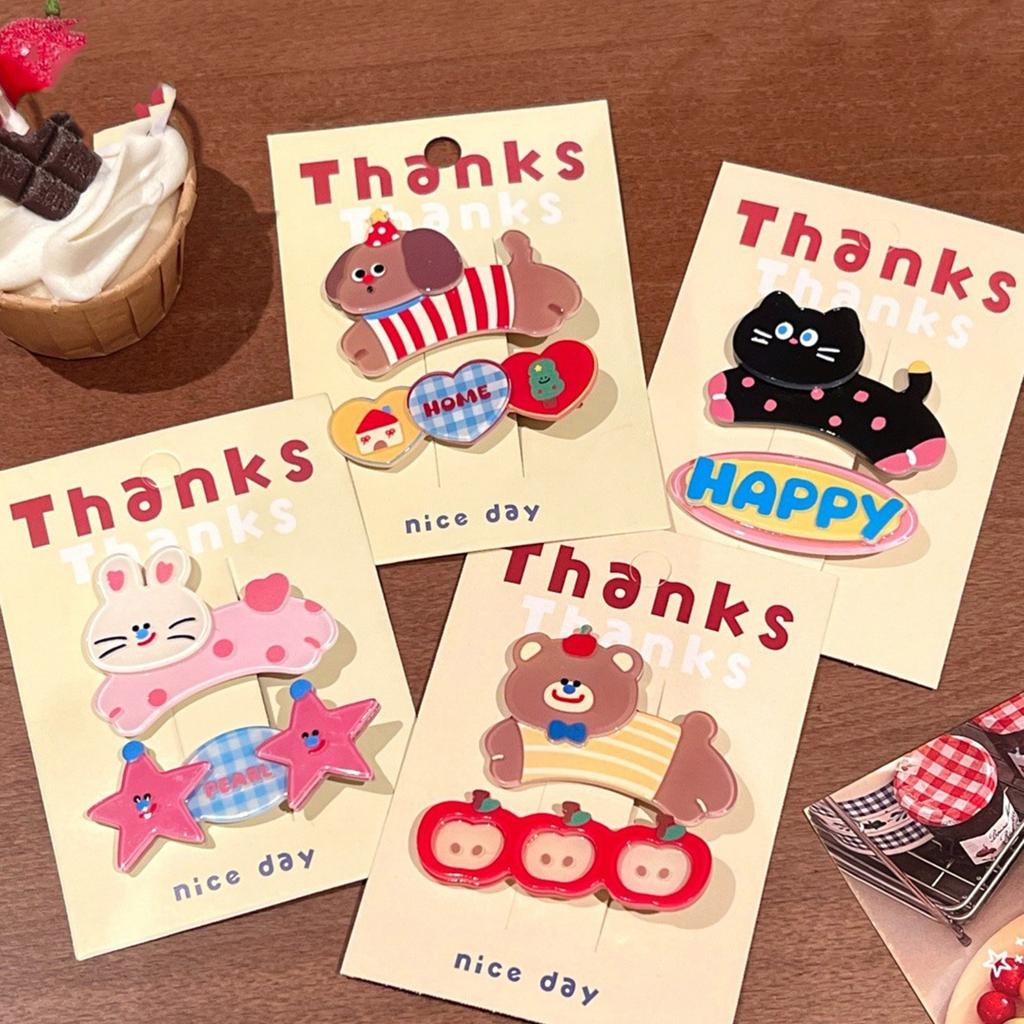 2 Pieces Animal Shaped Hair Clip Acrylic Hair Accessories Nonslip Clip for Girls Women Fashionable Hair Decorations