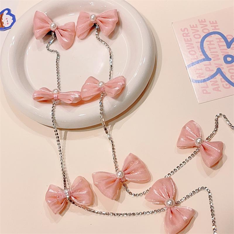 

Красочная заколка для волос в виде бабочки и банта с жемчугом для девочек - Корейский летний аксессуар для волос