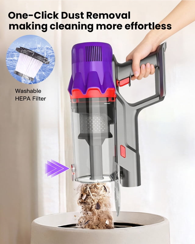 Cordless Stick Vacuum Cleaner 45KPA Strong Suction 50Mins Lightweight for Pet Hair Home Hard Floor