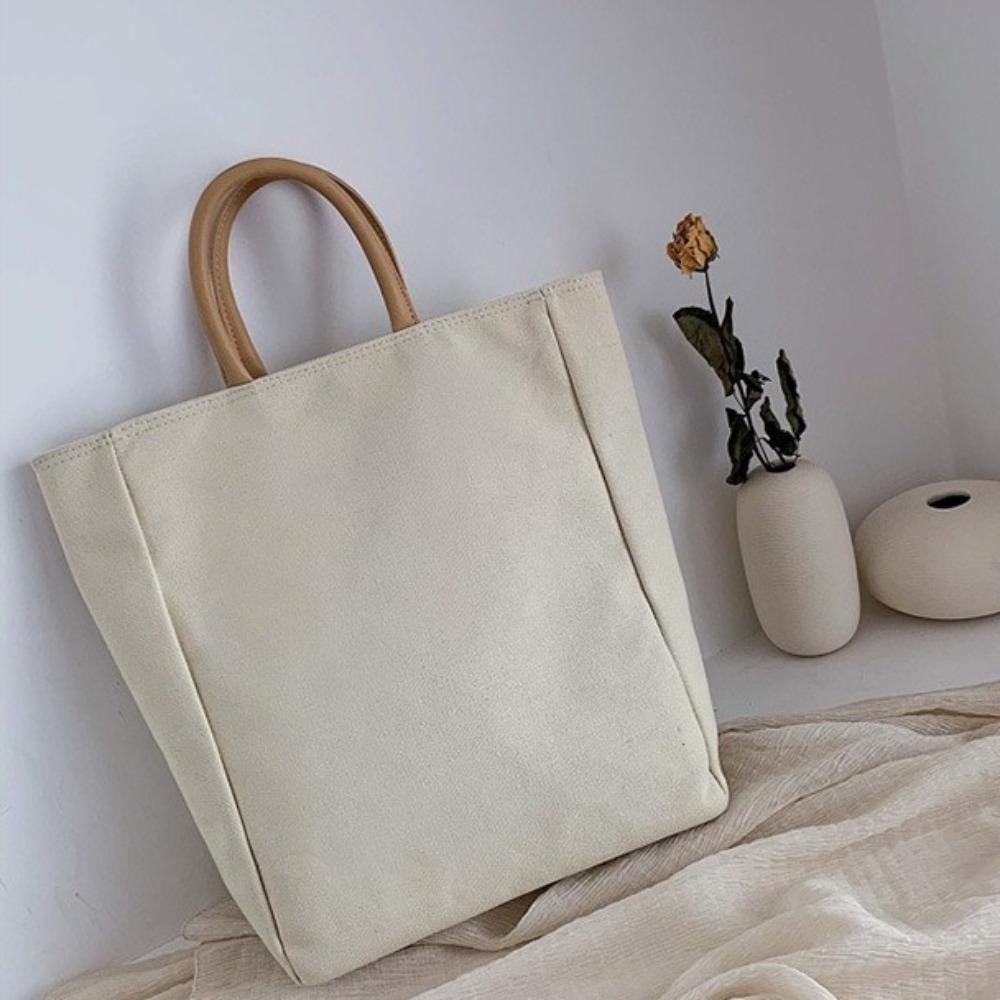 Multifunctional Canvas Tote Bag Large Capacity Student Schoolbag Simple Women Handbag  Outdoor