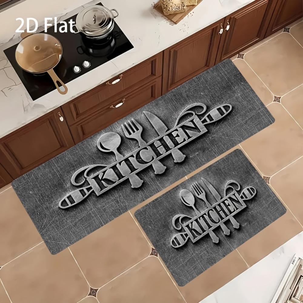 Minimalist Kitchen Theme Print Floor Mat Thickened Non Slip Durable Entrance Doormat Porch Balcony Home Decor Rug 1PC