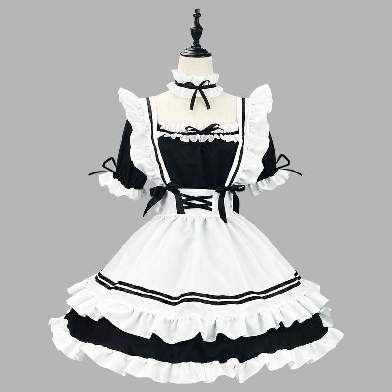 Cross-Border Amazon Classic Black and White Maid Outfit Halloween Costume Cosplay Performance Outfit