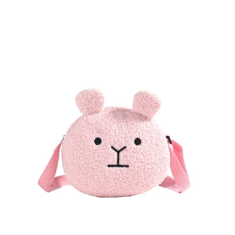 Mini Whimsical Plush Dog Bag For Children Unisex Fun And Breathable Design For Everyday Use In Black Cream Pink Brown
