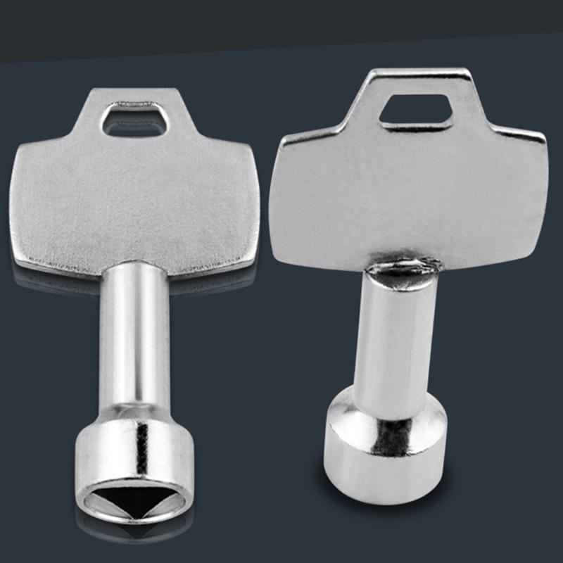 Multifunctional Utility Key Plumbers Tool Key, Triangles Cabinet Spanner Key Socket Key for Metro Train Elevator Door