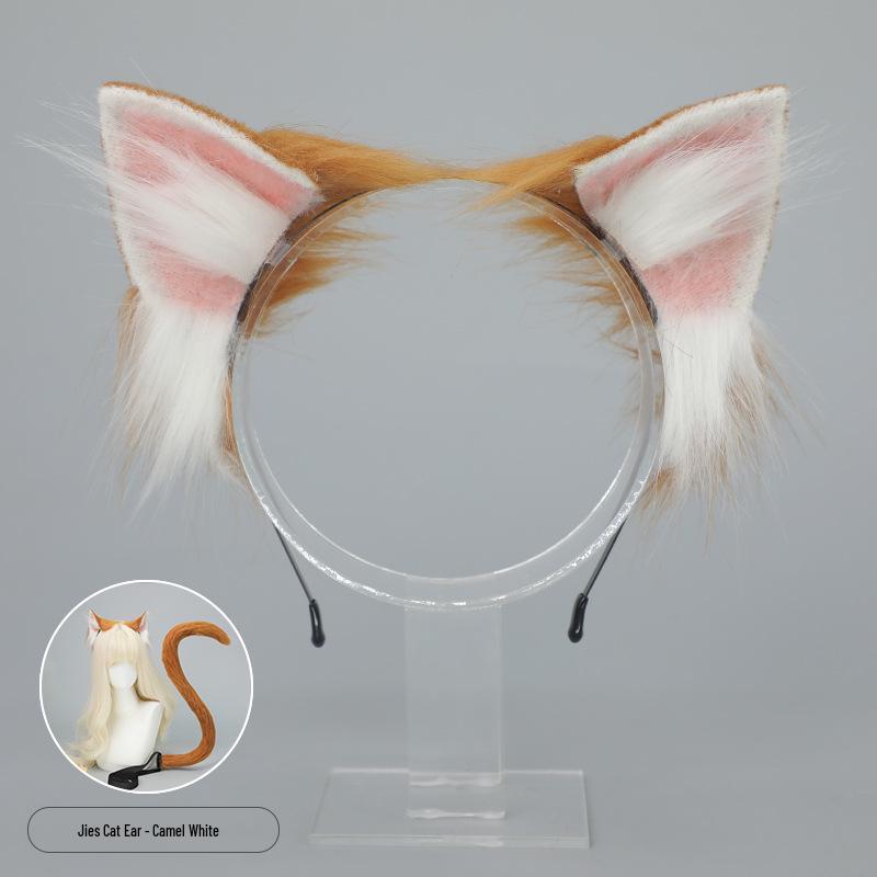 Pluszowy Zestaw Cosplayowy z Uszami i Ogonem Kota na Halloween