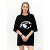 Oversized T-Shirt Black Eye Graphic Print Casual Wear