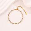  Titanium Steel European and American Light Luxury Style Straight Couple  Versatile Temperament Advanced Sense Color Zircon 