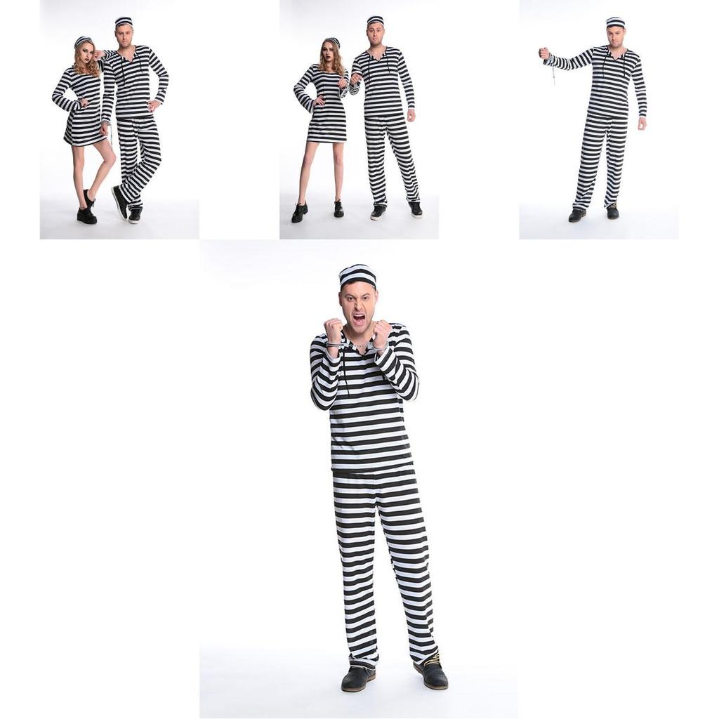 תחפושת אסיר/פושע איכותית לגברים להאלווין ואירועי תחפושות