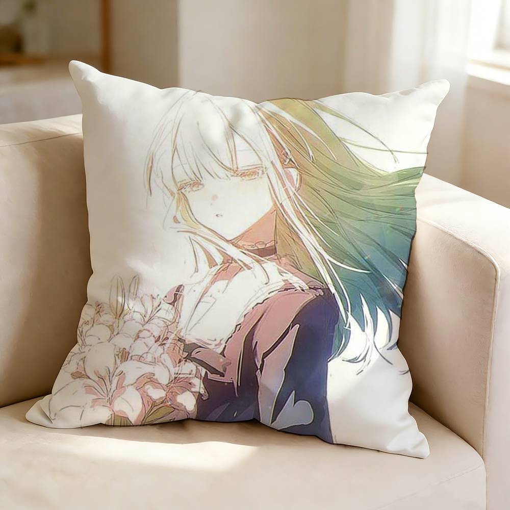 B-BanG Dream M-Mutsumi Wakaba Cute Pillow Case Square Double-Sided Sofa Cushion Cover Bedroom Bedside Pillow