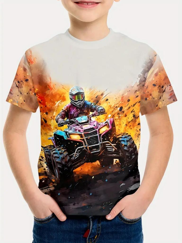 Boy T Shirt Racing Cars Print Boys T Shirts Kids Clothes Fashion Children Top Short Sleeve Child T-Shirt Casual Baby Boy Clothes