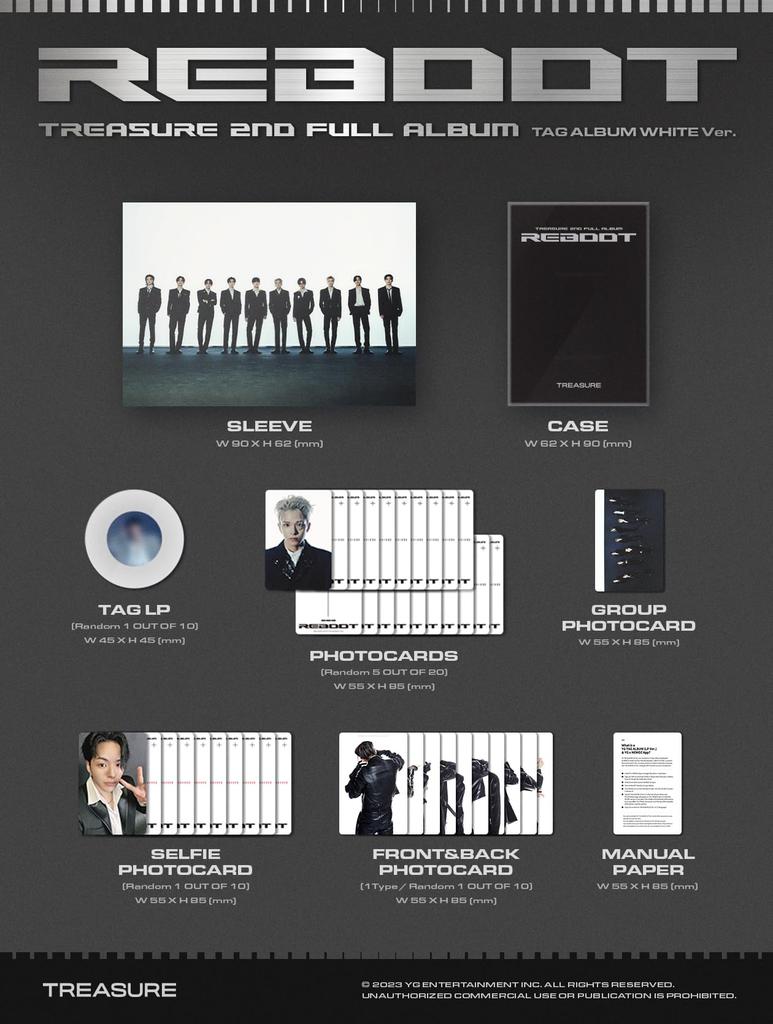 TREASURE 2ND FULL ALBUM YG TAG ALBUM [REBOOT] (Korean Edition)